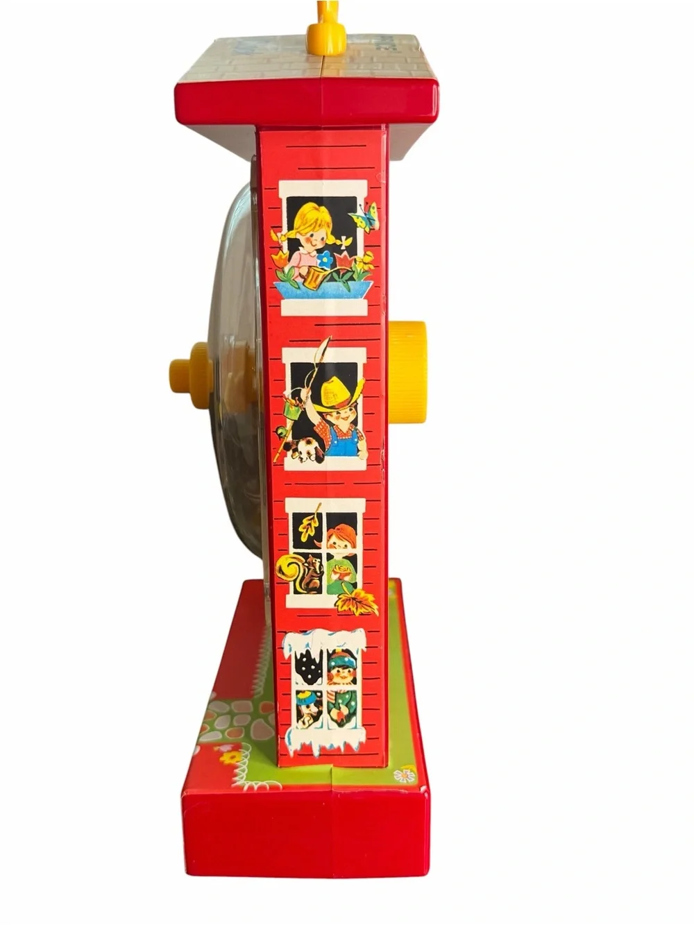 Retro Fisher Price Music Box Teaching Clock #998 Tested Works